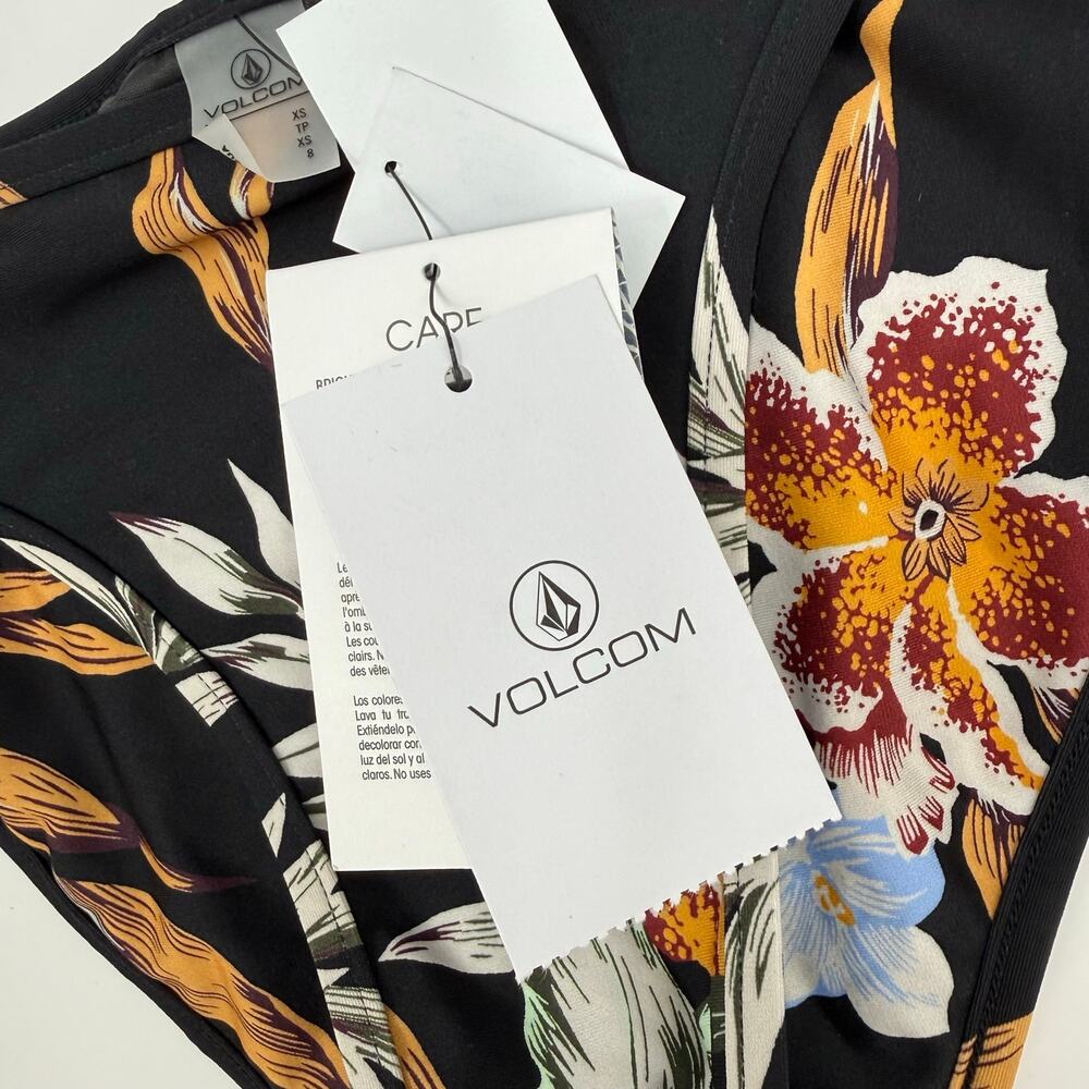 Volcom Bikini Bottom SZ Extra Small Simply Ink Tropakill Hipster NWT Floral Full - Picture 12 of 16